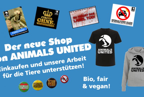 Brandneuer Online-Shop: Erlös geht zu 100 % in Tierrechtsarbeit! Brandneuer Online-Shop: Erlös geht zu 100 % in Tierrechtsarbeit!