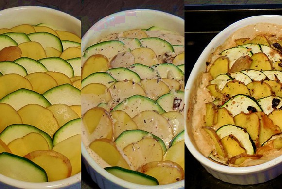Tierleidfrei genießen: Kartoffel-Zucchini-Gratin Tierleidfrei genießen: Kartoffel-Zucchini-Gratin