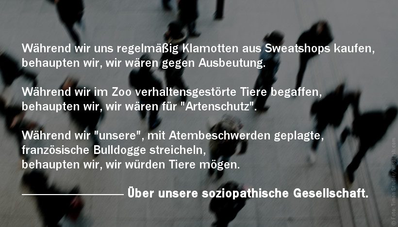 Über unsere “soziopathische” Gesellschaft Über unsere “soziopathische” Gesellschaft